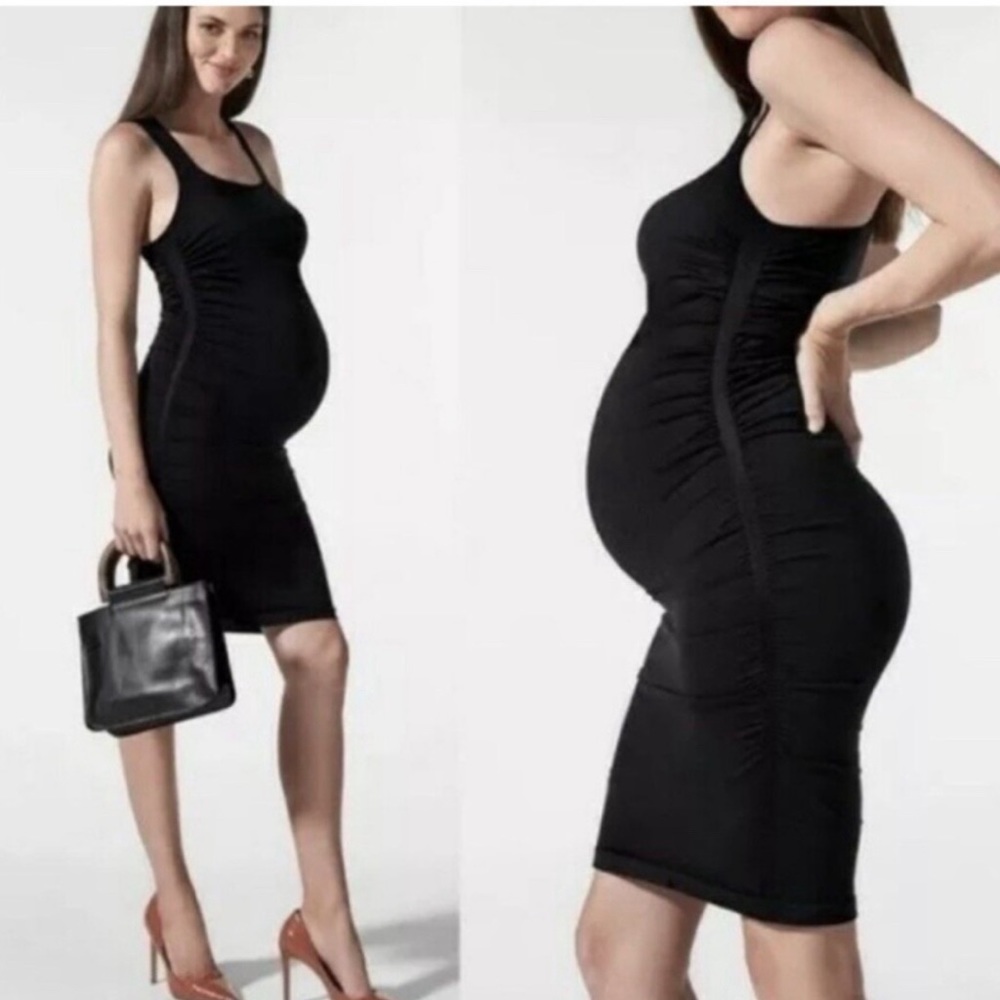 BLANQI Black Maternity Racerback Everyday Tank Dress Size S/M